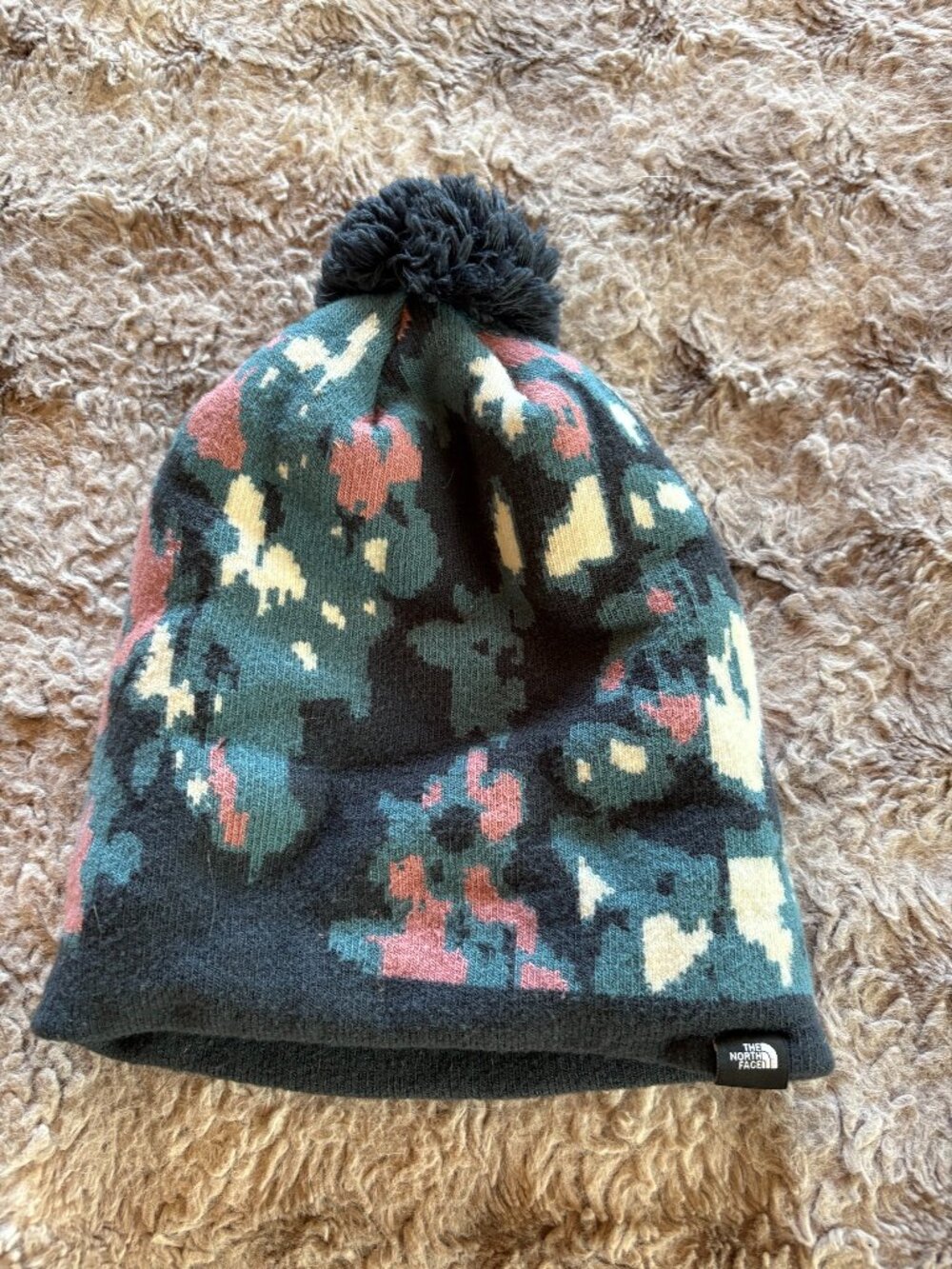 North Face Unisex Multicolor Winter Beanie with PomPom